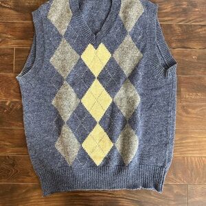Allen Solly pure wool Argyle V-Neck Sweater Vest